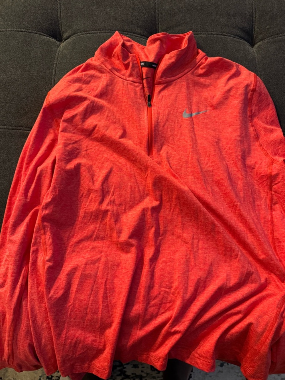 Nike Bright Coral/Orange Running Quarter-Zip Hoodie